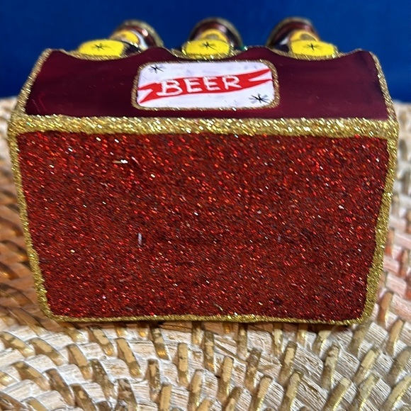 Set of 1 Six Pack Handblown & Handpainted Polish Beer Bottle Christmas Ornament - Picture 5 of 5